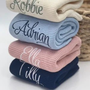 Personalized Knitted Baby Blanket